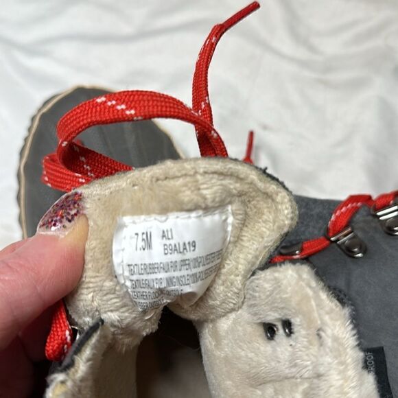 JBU by Jambu Lizzy Waterproof Grey/Red Lace Up Duck Boots. Size 7.5. - Picture 13 of 13